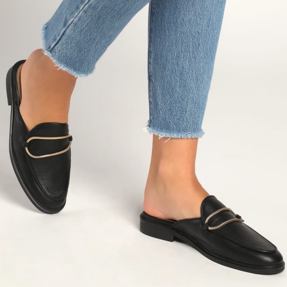 ShuShop Tuti Black Slide-On Loafers | 7.5